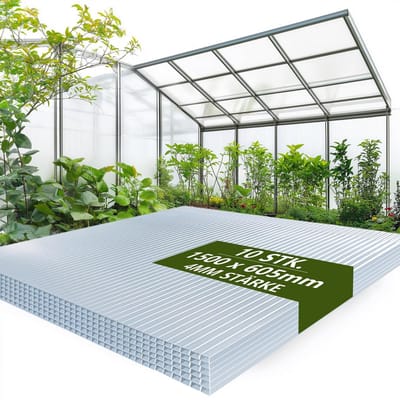 10x Polycarbonaat Holle Plaat 4mm - UV Bestendig - Voor Tuinkas, Carport & Isolatie