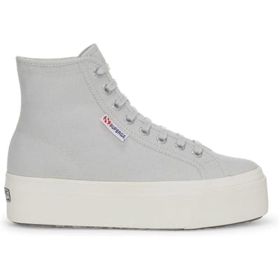 Superga Dames/Dames 2708 Hoge Tops met kant (Grijs Zilver/Avorio)