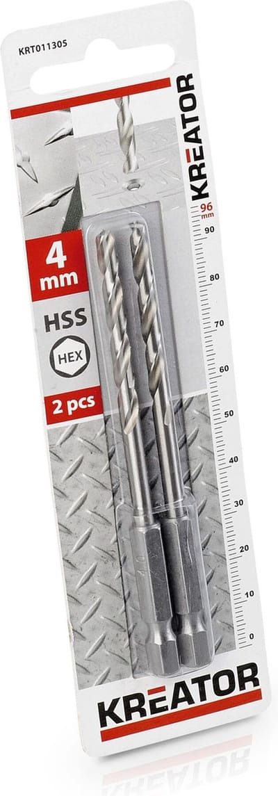 Kreator KRT011305 Hss Metaalboor Hex 4.0 x 96 mm