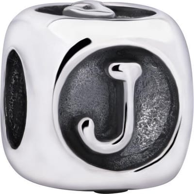 Quiges - 925 - Zilveren - Bedels -Sterling zilver - Beads - Alfabet Letter J Kraal Charm - Geschikt – voor - alle bekende merken - Armband Z433