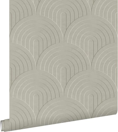 ESTAhome behang 3D-motief vergrijsd groen - 53 cm x 10.05 m - 131111