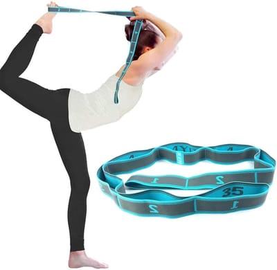 Verstelbare Yoga Strap met 9 Vaste Lussen voor Stretching, Pilates, Dans en Gymnastiek Training