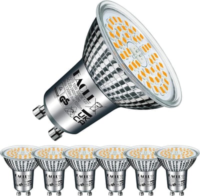 GU10 Warm White LED Lamp 10W Set van 6 - Vervangt Halogeenlampen - Geen Flikkering - 1050 Lumen