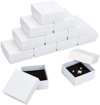 Dailygoods - Sieradendozen - Geschenkdozen voor sieraden - Witte kleur - Oorbellen en halskettingen - Perfect voor verpakking - 12 stuks