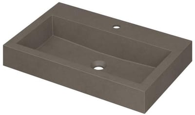 INK Momento Wastafel Quartz met 1 Kraangat - 700x450x90 mm - Quartz Beton