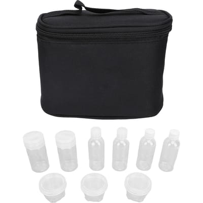 Buitenkruidenflessenset Transparant Draagbaar PET Kruidenpotje Kit met Tas voor Kamperen Picknick BBQ L(for 6.5-9kg) black