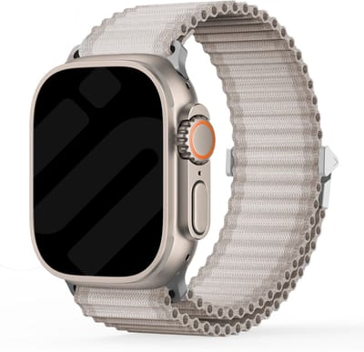 Strap-it outdoor Nylon band - Geschikt voor Apple Watch bandje -Series 1/2/3/4/5/6/7/8/9/10/11/SE/SE2/SE3/Ultra (2/3) - Grijs - Nylon bandje met Trail loop sluiting- iWatch bandje voor maat: 44mm / 45mm / 46mm / 49mm