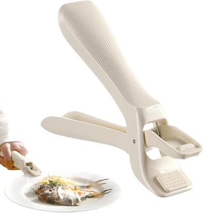 Anti-verbrandings Tang - Borden Grijper - Hete Borden Pakken - Anti-slip Handvat - 18 x 5 cm - Wit