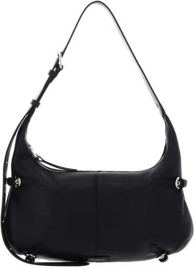COCCINELLE Leren Schoudertas Abigail Shoulder Bag Noir Zwart
