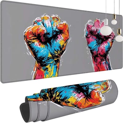 Grote muismat - Bureauonderlegger - Gaming kantoor - Gestikte randen - 100 x 59 cm - Graffiti