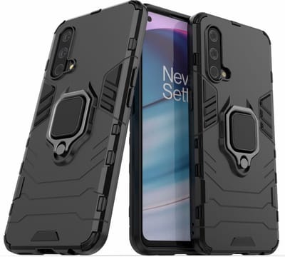 Coverup Hoesje - Geschikt voor OnePlus Nord CE 5G Hoesje - Coverup Ring Kickstand Back Cover - Zwart