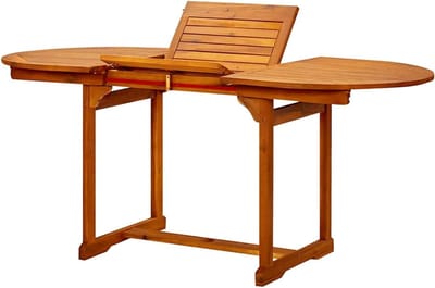 Eettafel Acaciahout - Tuintafel Uitschuifbaar - Buiten Eten - Weerbestendig Duurzaam - 120-170x80x75 cm - Natuurlijk Hout