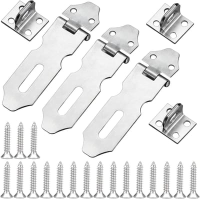 Set van 3 RVS Klemmen van 2 Inch met 6 Schroeven voor Venster, Deur en Kastbeveiliging