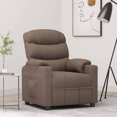 vidaXL - Fauteuil - verstelbaar - stof - taupe