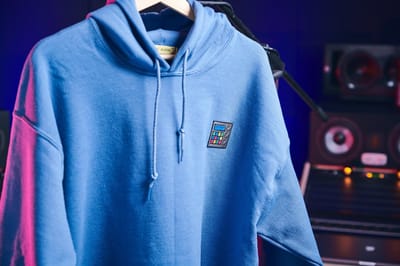 Inside Audio -  Drumcomputer - Hoodie - Marine Blauw