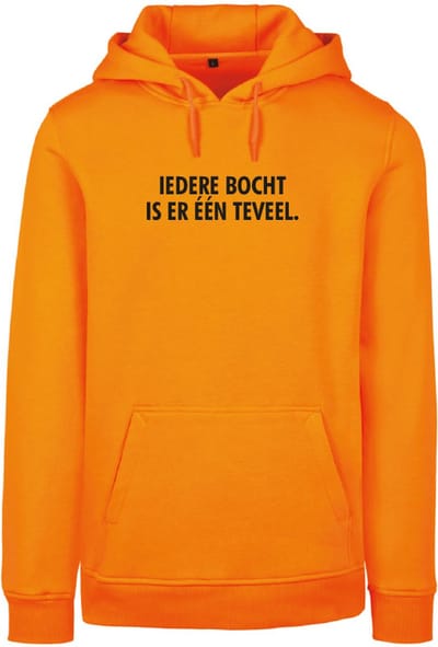 Iedere bocht is er één teveel wintersport hoodie oranje XL - soBAD. | Foute apres ski outfit | kleding | verkleedkleren | wintersporttruien | wintersport dames en heren