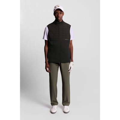 Lyle & Scott Golf Windjammer Full Zip Vest Jet Black Maat: S | Bodywarmers Outlet | Heren | Zwart