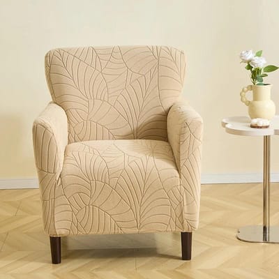 Effen Kleur Jacquard Fauteuilhoes Elastisch Blad Enkele Bankhoes Stofdicht Allesomvattende Bankhoes voor Woonkamer Thuis