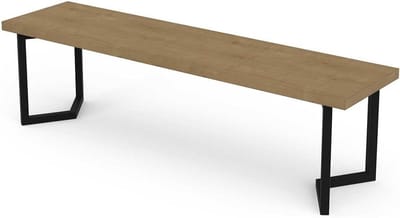 Houten bank - Industriële bank - Entree opruimen - Gemaakt in Frankrijk - 158 cm breed - Eiken met zwart