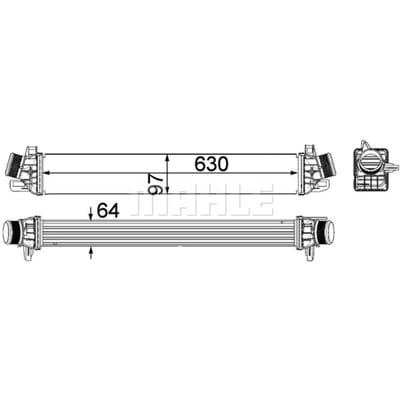 Intercooler, inlaatluchtRadiator MAHLE CI 259 000P