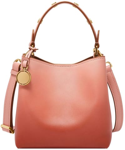 FOSSIL Schoudertas Handtas Jessie Bucket Crossbody Bag Faded Red Zalmroze