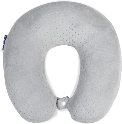 SnelShoppen - Travel Pillow, Neksteun voor Slaap, U-vormige Reiskussen van Geheugenfoam, Grijs, Draagbaar voor Auto, Vliegtuig, Thuis en Kantoor