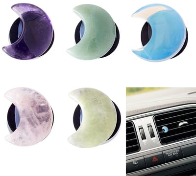 Dailygoods- Luchtverfrisser Auto - 5 Stuks Vent Clips - Quartz Maan Accessoires - Automatisch Interieur Decor - Geschikt voor Vrouwen/Mannen - Leuk Ontwerp - Luchtverfrisserclip