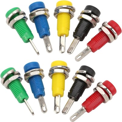 10 Stuks 2mm Mini Banana Socket Binding Post in 5 Kleuren voor Paneel- en Chassismontage met Veerplaat voor Inverters en Elektronische Projecten
