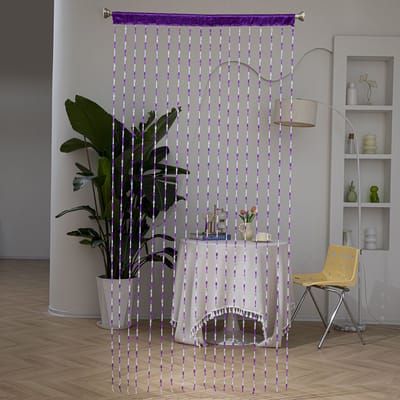 Deurgordijn - Vliegengordijn - 200*100cm - Kralengordijn - Siergordijn - Polyester - Raamdecoratie - Kralen gordijn deur string gordijnen - Voor deuropening, binnen decoratie - Huis en decoratie - Voor deuren en ramen - Paars