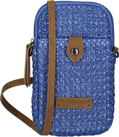 Enrico Benetti Rieten Telefoontasje Ibiza Steel - Blue