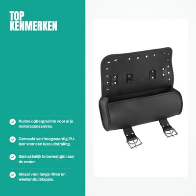 Dailygoods- Motortas Stabiel en Betrouwbaar - PU Lederen Zadeltas - Grote Capaciteit - Motoraccessoires - Duurzaam - Hoogwaardig Vakmanschap