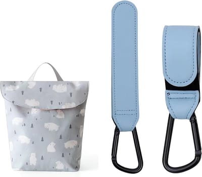 Kinderwagenhaken - Universele haken - Tassen meenemen - Sterk draagvermogen - 2 stuks - Blauw