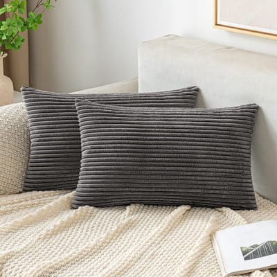 Dailygoods- Kussenhoes 40x60 cm - Decoratieve Kussenhoes - Zachte Kussenhoes - Corduroy Hoes - Onzichtbare Rits - 2 Stuks - Decoratieve Kussens