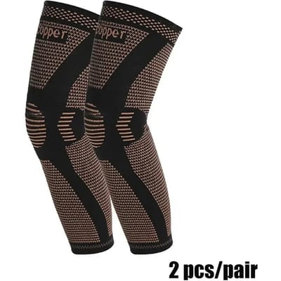 Volledige Been Compressie Sleeve Koperen Kniesleeves Ondersteuning voor Dij Knie Kuit, Artritis, 20-30mmHg Verminderen Spataderen Zwelling XXL black