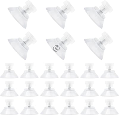 Equivera Zuignap met schroefdraad - Transparante Zuignap - 24 Stuks