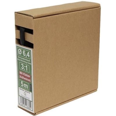 Quadrios 23CA176 Krimpkous met lijm Zwart 6.4 mm Krimpverhouding:3:1 5 m