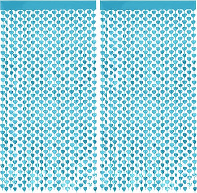 Deurgordijn Backdrop Glittergordijn Blauw Valentijn Versiering Glitter Folie Gordijn Versiering - 200*100 - 2 Stuks