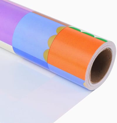 Inpakpapier Rol - Cadeaupapier - Feestelijke Verpakking - Uniek Kleurblok Patroon - 47x70 cm - Kleurrijk
