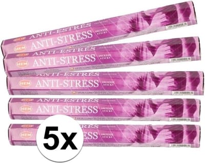 Hem Wierook stokjes - Anti Stress - 5x pakje met 20 stokjes - Yoga/meditatie