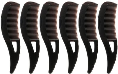 Dailygoods- Rooskam 6 Stuks - Ergonomische Hoofdhuidverzorging - Diepe Hoofdhuidmassage - Holle Tandontwerp - Comfortabele Grip - 21x5cm - Hoofdhuidkam
