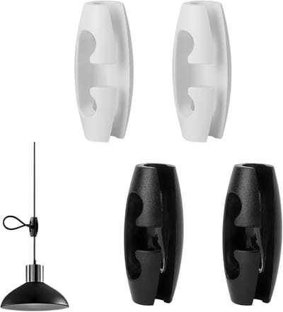 Set van 4 Verstelbare Kabelverkleiners voor Hanglampen 5-8 mm - Kabelsnoer Lengte Aanpasser voor Kroonluchters in Zwart en Wit