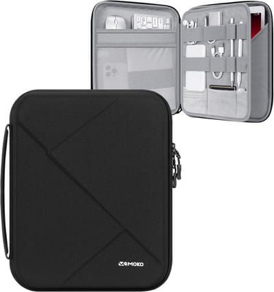 Tablet Sleeve Bag voor 9-11 Inch Tablets, Geschikt voor iPad Air, Pro en Samsung Tab S8/S9, Hard EVA met Gevoerde Handgreep, Zwart
