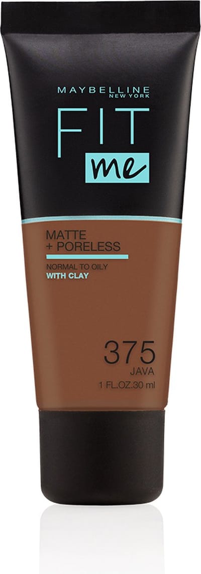 Maybelline New York - Fit Me Matte + Poreless Foundation - 375 Java - Medium Dekkende Foundation met Matte Finish voor de Normale tot Vette Huid - 30 ml