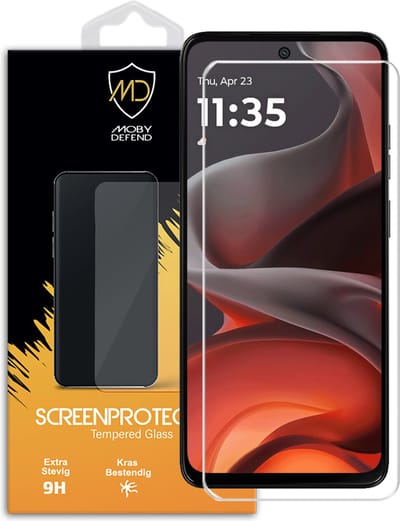 MobyDefend Screenprotector - Geschikt voor Motorola Moto G15 - Case-Friendly Screensaver - Gehard Glas