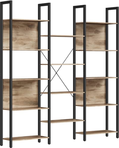 VASAGLE - Boekenkast - Met 14 Planken - Metalen Frame - Industrieel Design