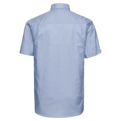 Russell Collection Heren Klassiek Oxford Overhemd met Korte Mouwen (Oxford Blauw)