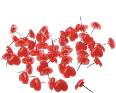 CHPN - Hartjes punaises - Rode Hartjes - Punaises - Valentijnsdag - 50stuks - Grappige punaises - Push pin - Thumbtack