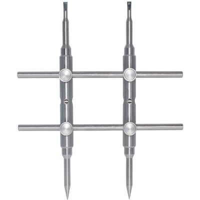 Outil de réparation pour appareil photo Outil Tic-tac-toe détachable pour objectif d'appareil photo avec 2 embouts Kit de réparation d'objectif gris argent