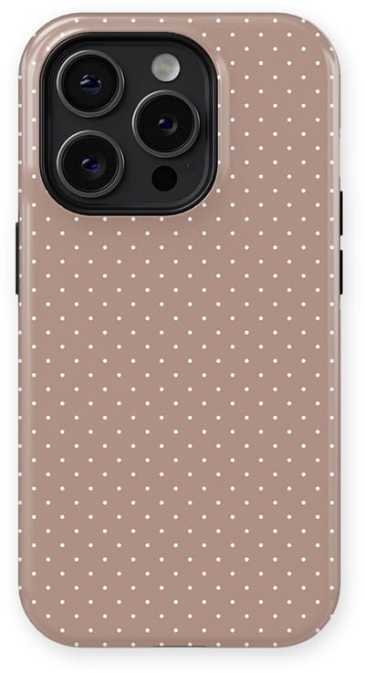 Micro Dots Tough Hoesje geschikt voor iPhone 14 Pro | Geschikt Voor Mag | Stippen Motief Backcover geschikt voor iPhone 14 Pro Mocha Confetti