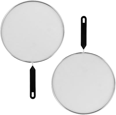 RVS spatdeksel set van 2 voor pannen en potten, ideaal voor spettervrij koken en bakken